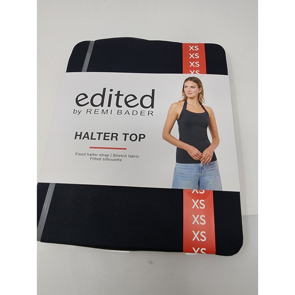 Edited by Remi Bader Womens Halter Top Black Nylon Blend Casual Size XS